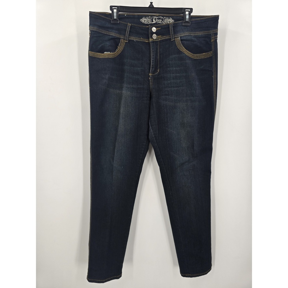 Five Women's Jeans 16 Stretch Taper  Leg Wash Denim Pants‎ Thick Stitch